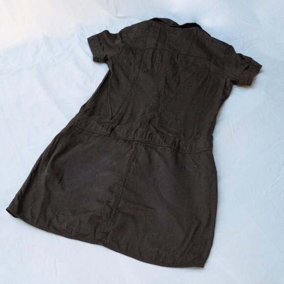 Italian, army green, button-up dress - Picture 3 of 3